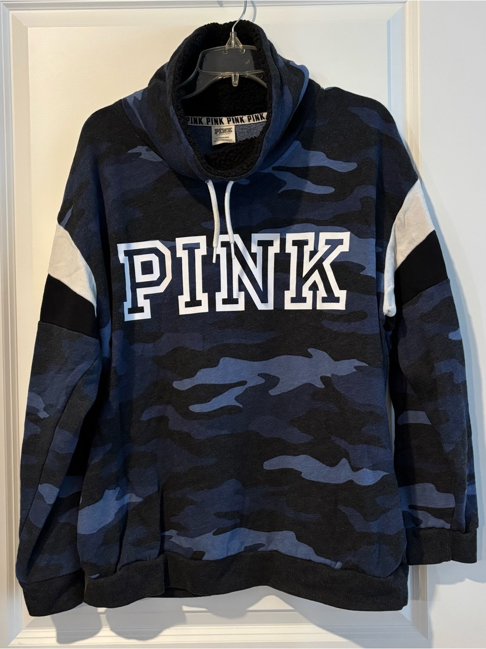 Victoria's Secret PINK Blue Camo Crewneck Sweater